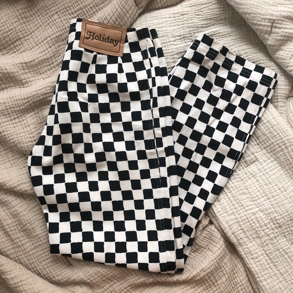 Holiday the Label - BLACK CHECKER KOKOMO PANT - Picture 2 of 4